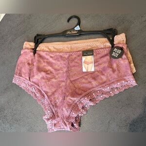 NWT Prima Valentina Plus Size Lace Panties Set - Mauve and Beige, size 2X